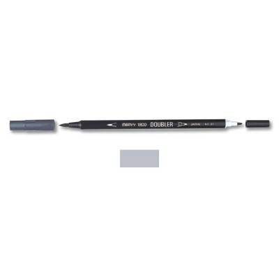 Marvy 1800 Doubler Çift Uçlu Brush Pen 12 GREY - 1