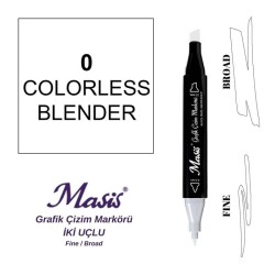 Masis Çift Uçlu Marker Grafik Çizim Kalemi 0 Blender (Renk Ayarlayıcı) - 1