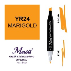 Masis Çift Uçlu Marker Grafik Çizim Kalemi 24 Kadife Çiçeği - 1