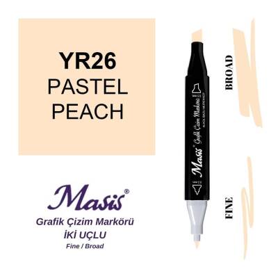 Masis Çift Uçlu Marker Grafik Çizim Kalemi 26 Pastel Şeftali - 1