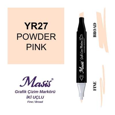 Masis Çift Uçlu Marker Grafik Çizim Kalemi 27 Pudra Pembe - 1