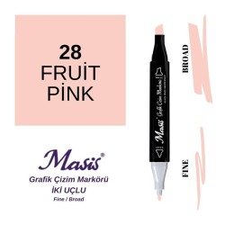 Masis Çift Uçlu Marker Grafik Çizim Kalemi 28 Bejimsi Pembe - 1