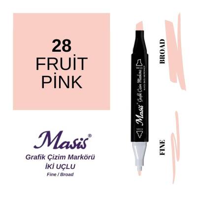 Masis Çift Uçlu Marker Grafik Çizim Kalemi 28 Bejimsi Pembe - 1