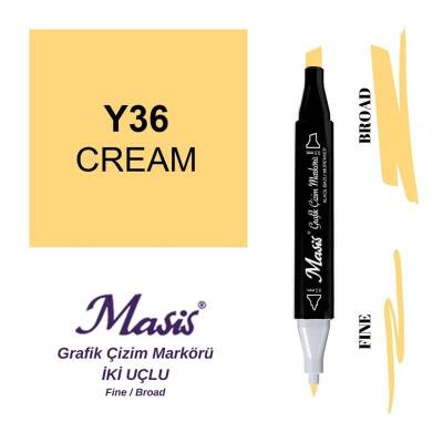 Masis Çift Uçlu Marker Grafik Çizim Kalemi 36 Krem - 1