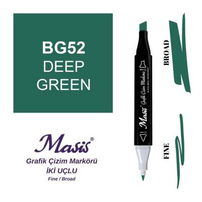 Masis Çift Uçlu Marker Grafik Çizim Kalemi 52 Koyu Yeşil - 1