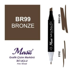 Masis Çift Uçlu Marker Grafik Çizim Kalemi 99 Bronz - 1