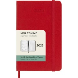 Moleskine 12 Ay Haftalık Ajanda Cep Boy 9x14 cm Sert Kapak Kızıl Kırmızı - 1