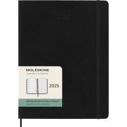 Moleskine 12 Ay Haftalık Ajanda XL Boy 19x25 Yumuşak Kapak Siyah - 1