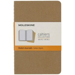 Moleskine Chaier 3'lü Günlük Defter Çizgili Cep Boy 9x14 cm 64 Sayfa Kraft - 1