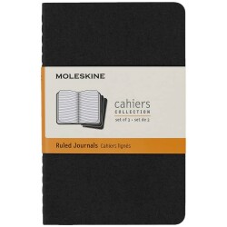 Moleskine Chaier 3'lü Günlük Defter Çizgili Cep Boy 9x14 cm 64 Sayfa Siyah - 1