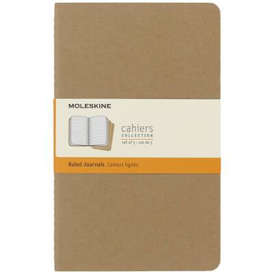 Moleskine Chaier 3'lü Günlük Defter Çizgili L Boy 13x21 cm 80 Sayfa Kraft - 1