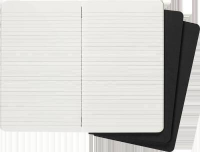 Moleskine Chaier 3'lü Günlük Defter Çizgili L Boy 13x21 cm 80 Sayfa Siyah - 6