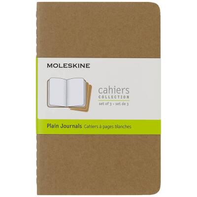 Moleskine Chaier 3'lü Günlük Defter Çizgisiz Cep Boy 9x14 cm 64 Sayfa Kraft - 1