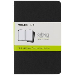 Moleskine Chaier 3'lü Günlük Defter Çizgisiz Cep Boy 9x14 cm 64 Sayfa Siyah - 1