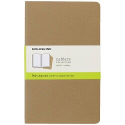 Moleskine Chaier 3'lü Günlük Defter Çizgisiz L Boy 13x21 cm 80 Sayfa Kraft - 1