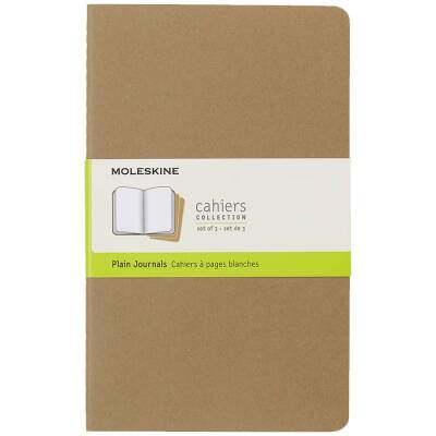 Moleskine Chaier 3'lü Günlük Defter Çizgisiz L Boy 13x21 cm 80 Sayfa Kraft - 1