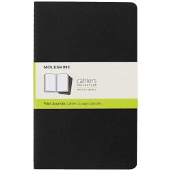 Moleskine Chaier 3'lü Günlük Defter Çizgisiz L Boy 13x21 cm 80 Sayfa Siyah - 1