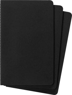 Moleskine Chaier 3'lü Günlük Defter Çizgisiz L Boy 13x21 cm 80 Sayfa Siyah - 3