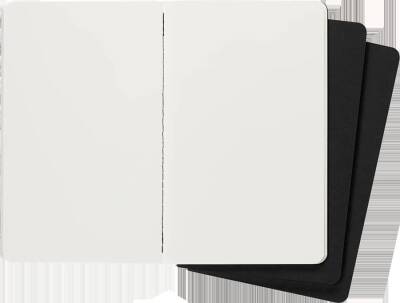 Moleskine Chaier 3'lü Günlük Defter Çizgisiz L Boy 13x21 cm 80 Sayfa Siyah - 6