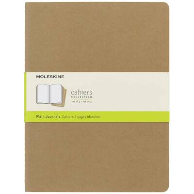 Moleskine Chaier 3'lü Günlük Defter Çizgisiz XL Boy 19x25 cm 120 Sayfa Kraft - 1