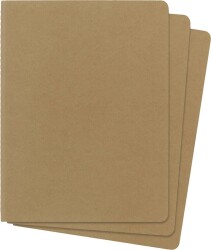 Moleskine Chaier 3'lü Günlük Defter Çizgisiz XL Boy 19x25 cm 120 Sayfa Kraft - 3