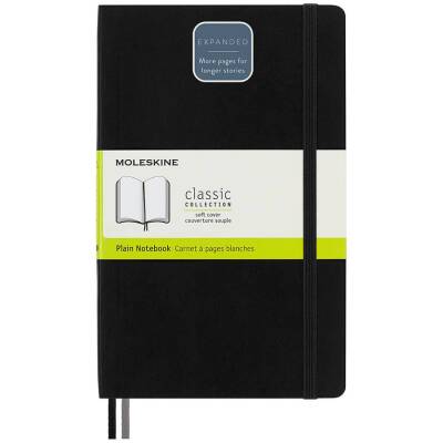 Moleskine LG Yumuşak Kapak Çizgisiz Defter L Boy 13x21 cm 400 Sayfa Siyah - 1