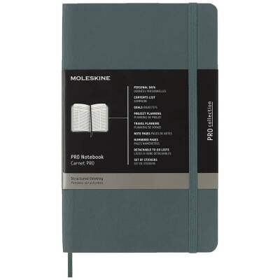 Moleskine Pro Notebook Yumuşak Kapak Defter L Boy 13x21 cm 192 Sayfa Orman Yeşili - 1