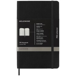 Moleskine Pro Notebook Yumuşak Kapak Defter L Boy 13x21 cm 192 Sayfa Siyah - 1