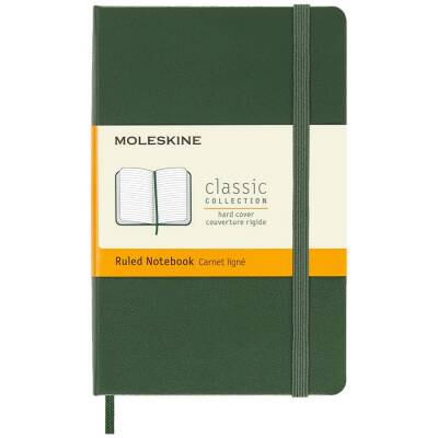 Moleskine Sert Kapak Çizgili Defter Cep Boy 9x14 cm 192 Sayfa Mersin Yeşili - 1