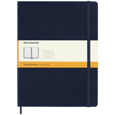 Moleskine Sert Kapak Çizgili Defter XL Boy 19x25 cm 192 Sayfa Safir Mavi - 1