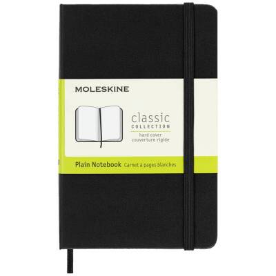 Moleskine Sert Kapak Çizgisiz Defter Cep Boy 9x14 cm 192 Sayfa Siyah - 1