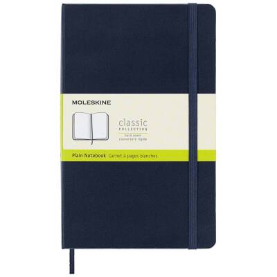 Moleskine Sert Kapak Çizgisiz Defter L Boy 13x21 cm 240 Sayfa Safir Mavi - 1