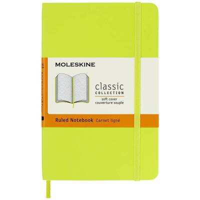 Moleskine Yumuşak Kapak Çizgili Defter Cep Boy 9x14 cm 192 Sayfa Limon Yeşili - 1