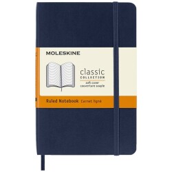 Moleskine Yumuşak Kapak Çizgili Defter Cep Boy 9x14 cm 192 Sayfa Safir Mavi - 1