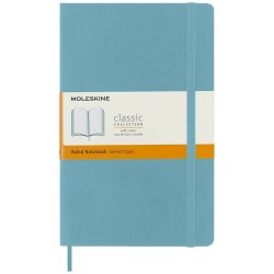 Moleskine Yumuşak Kapak Çizgili Defter L Boy 13x21 cm 192 Sayfa Mercan Mavisi - 1