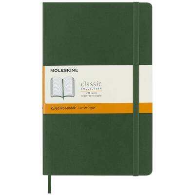 Moleskine Yumuşak Kapak Çizgili Defter L Boy 13x21 cm 192 Sayfa Mersin Yeşili - 1