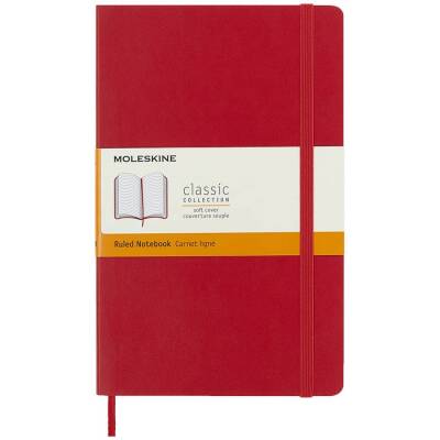 Moleskine Yumuşak Kapak Çizgili Defter L Boy 13x21 cm 192 Sayfa Scarlet Kırmızı - 1