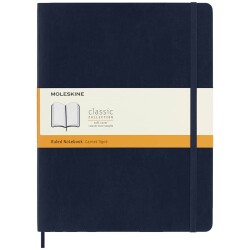 Moleskine Yumuşak Kapak Çizgili Defter XL Boy 19x25 cm 192 Sayfa Safir Mavi - 1