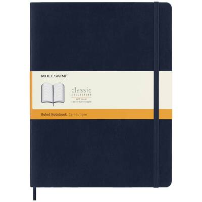 Moleskine Yumuşak Kapak Çizgili Defter XL Boy 19x25 cm 192 Sayfa Safir Mavi - 1