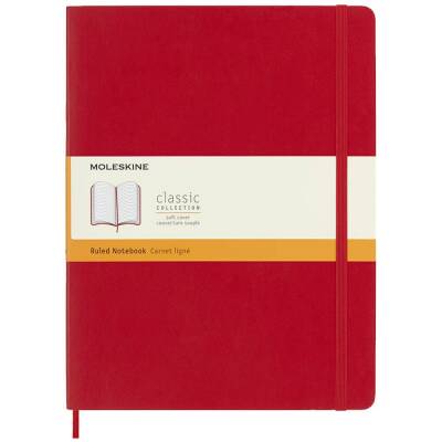 Moleskine Yumuşak Kapak Çizgili Defter XL Boy 19x25 cm 192 Sayfa Scarlet Kırmızı - 1