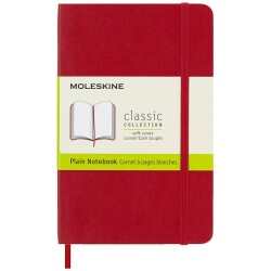 Moleskine Yumuşak Kapak Çizgisiz Defter Cep Boy 9x14 cm 192 Sayfa Scarlet Kırmızı - 1