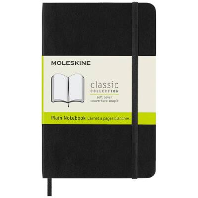 Moleskine Yumuşak Kapak Çizgisiz Defter Cep Boy 9x14 cm 192 Sayfa Siyah - 1