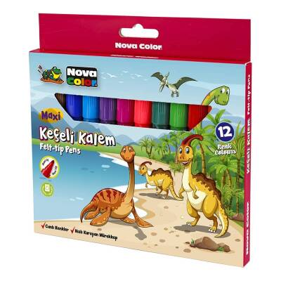 Nova Color Maxi Keçeli Kalem 12 Renk Set - 1