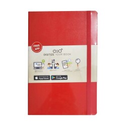 O2O Sert Kapak Lastikli Defter 14x21 cm 88 yp Çizgili Kırmızı - 1