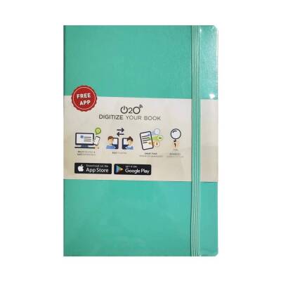 O2O Sert Kapak Lastikli Defter 14x21 cm 88 yp Çizgili Mint Yeşili - 1