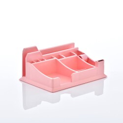 OPS KLM 302 Masaüstü Organizer Kalemlik Bantlıklı Pastel Pembe - 1