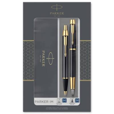 Parker IM Duo GT Dolma Kalem + Tükenmez Kalem 2'li Set Parlak Siyah - Altın - 3