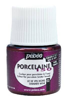 Pebeo Porcelaine 150 Fırınlanabilir Porselen Boyası (Metalik) 103 Shimmer Wine - 1