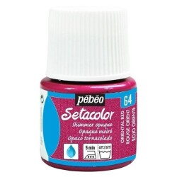 Pebeo Setacolor Shimmer (Pırıltılı) Opak Kumaş Boyası 64 ORIENTAL RED - 1