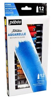 Pebeo Studio Aquarelle Tüp Sulu Boya Seti 12 Renk x 12 ml. - 1